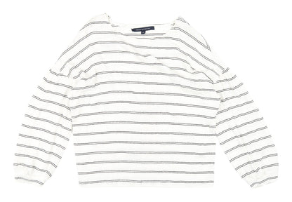 Womens UK Size XS French Connection White Cropped Blouse