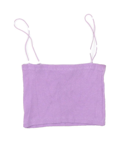 Womens UK Size S Zara Purple Cropped Tank