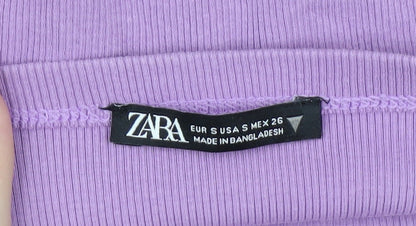 Womens UK Size S Zara Purple Cropped Tank