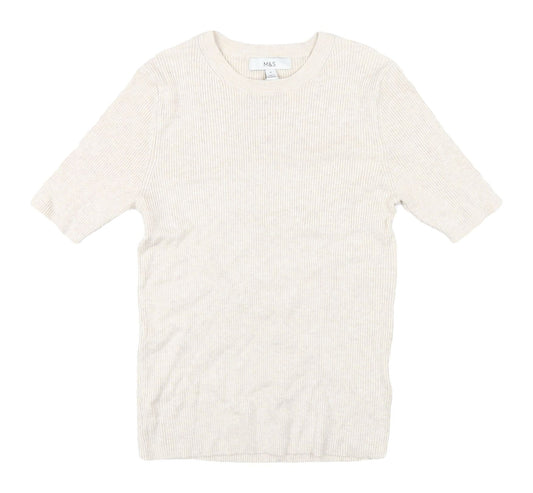Marks and Spencer Women's Beige M Basic T-Shirt