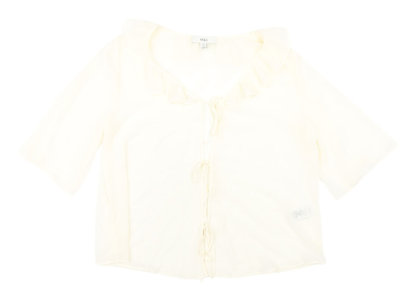 Womens UK Size 14 Marks and Spencer Ivory Basic Blouse
