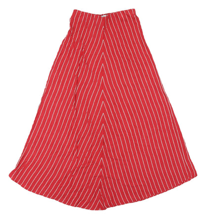 MNG Basics Women's Red Striped Flare Midi Skirt S