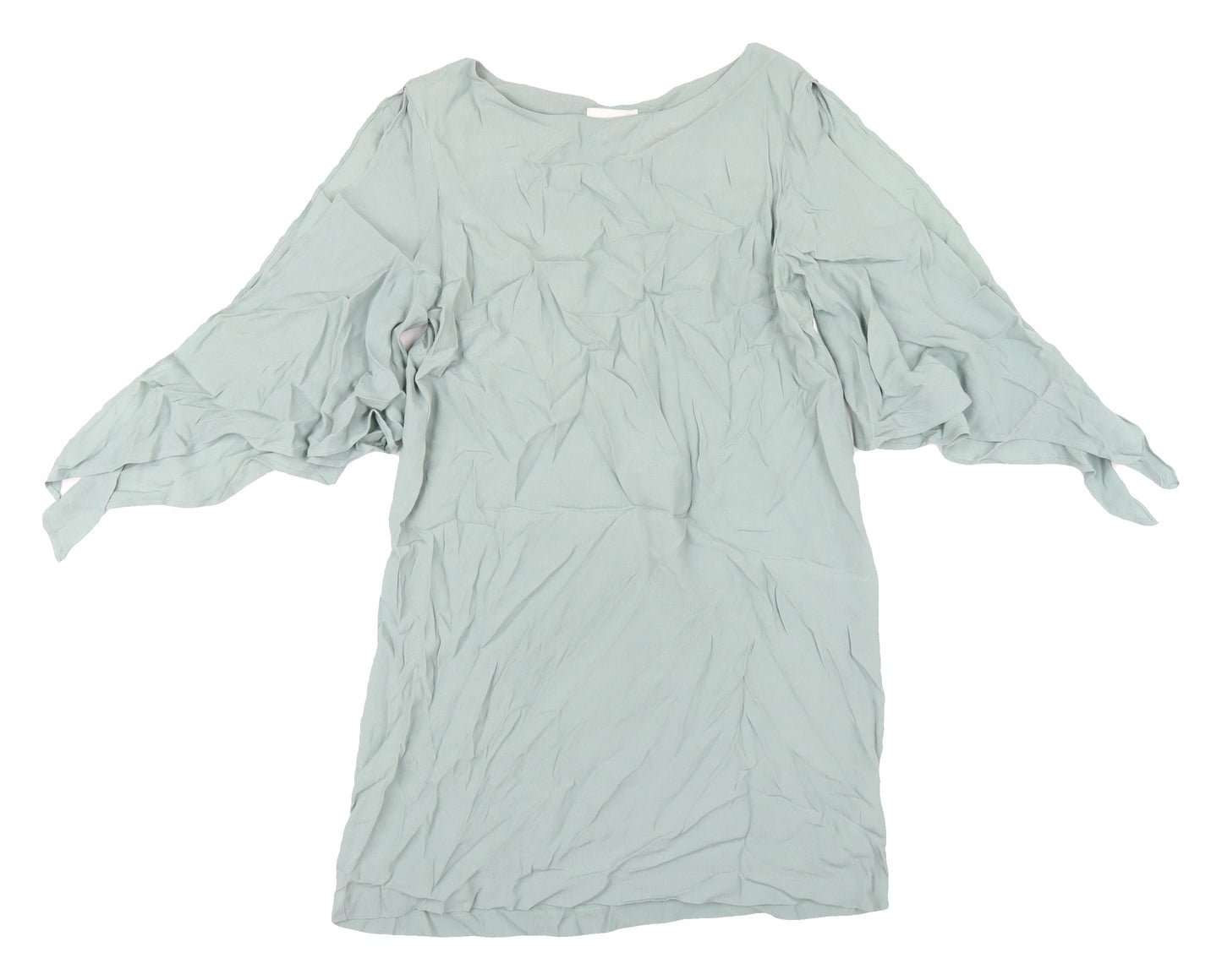 H&M Women's Green Dress Size 12 Flared Sleeve Casual