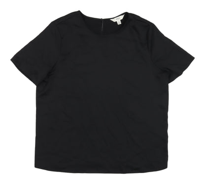 Womens UK Size 12 Marks and Spencer Black Basic Blouse