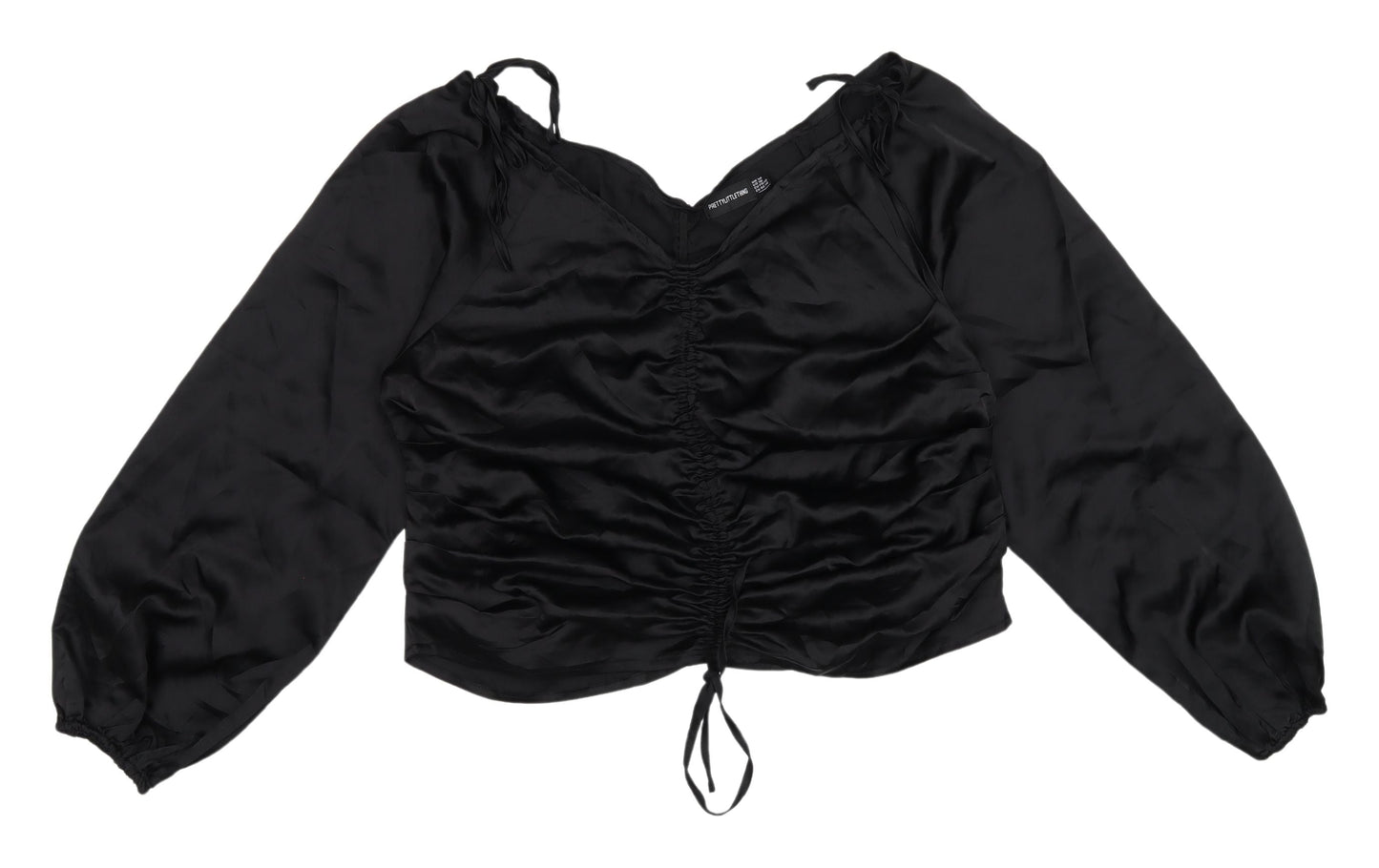 Womens UK Size 14 PRETTYLITTLETHING Black  Blouse