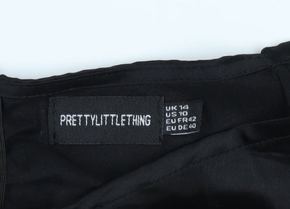 Womens UK Size 14 PRETTYLITTLETHING Black  Blouse