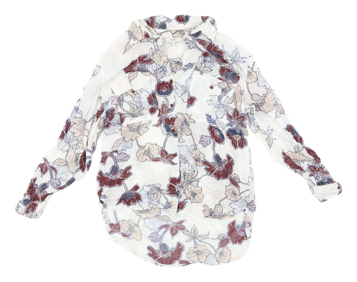 Womens UK Size 12 NEXT Multicoloured Basic Button-Up