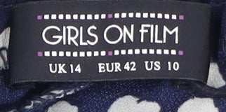 Girls on Film Women's Blue Cropped Trousers, Size 14