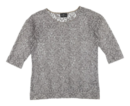 Womens UK Size 10 NEXT Grey Basic Blouse