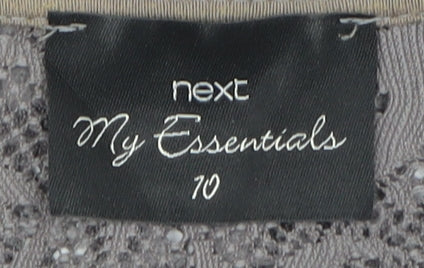 Womens UK Size 10 NEXT Grey Basic Blouse