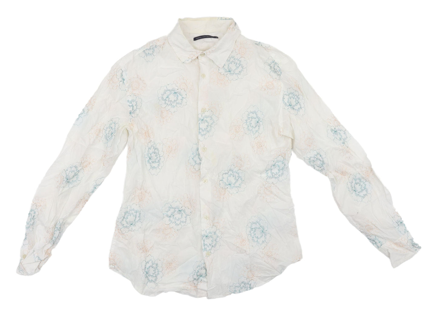 Womens UK Size M French Connection Ivory Basic Button-Up