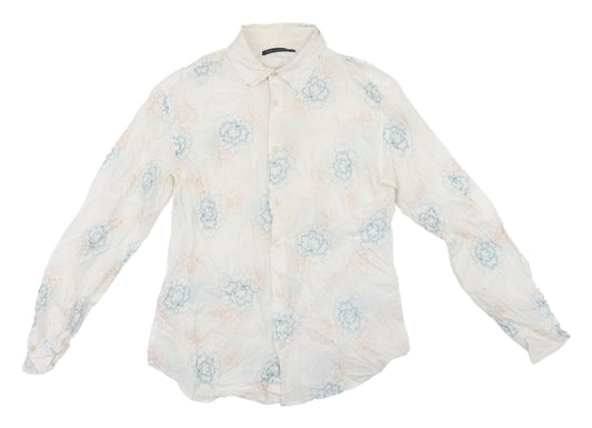 French Connection Women's Ivory Button-Up Shirt, M, Floral