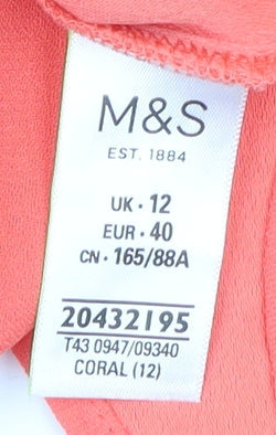 Womens UK Size 12 Marks and Spencer Orange Camisole Blouse