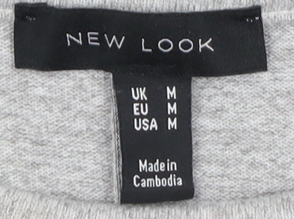 Womens UK Size M New Look Grey Jersey T-Shirt