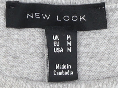 Womens UK Size M New Look Grey Jersey T-Shirt