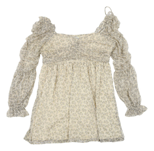 Miss Selfridge Women's Ivory Floral Dress Size 16