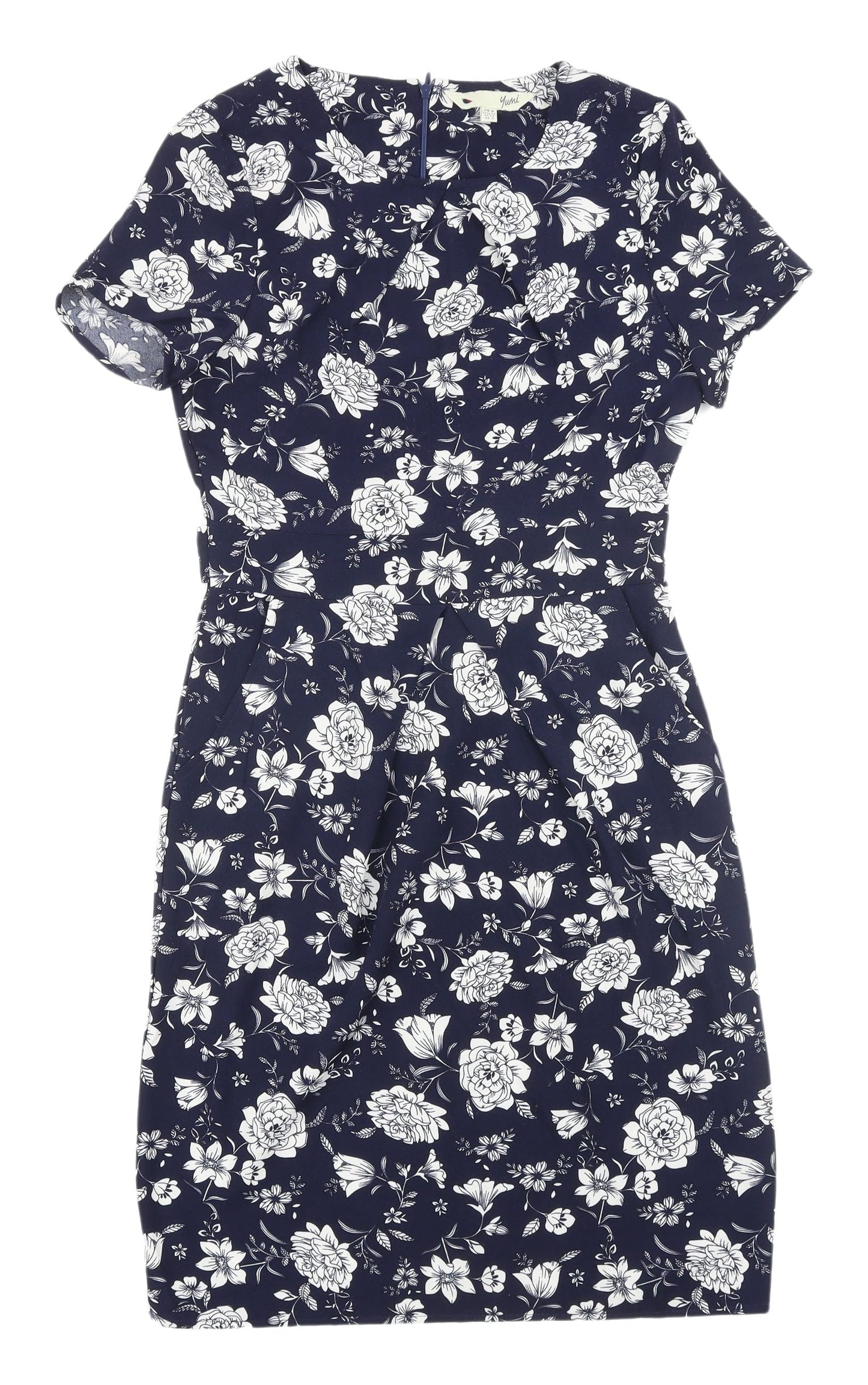 Yumi Women's Floral Sheath Dress Blue Size 8