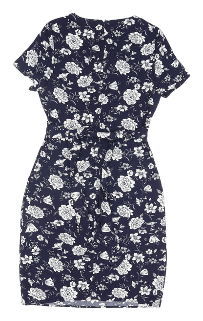 Yumi Women's Floral Sheath Dress Blue Size 8