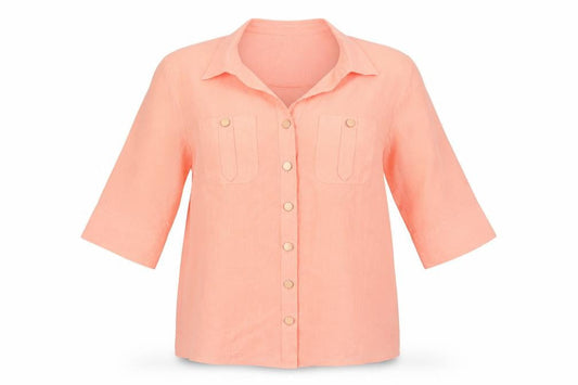 Womens UK Size 14 Marks and Spencer Orange Basic Button-Up