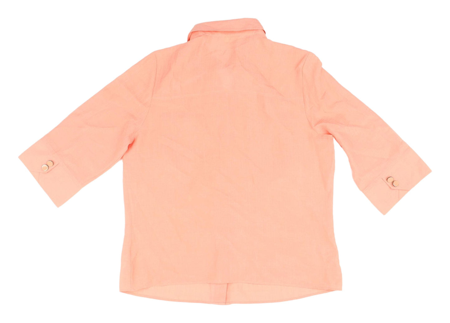 Womens UK Size 14 Marks and Spencer Orange Basic Button-Up