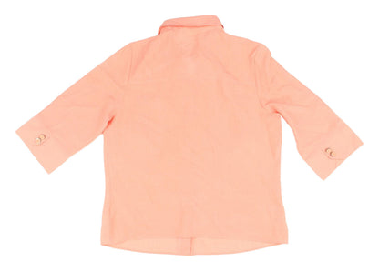 Womens UK Size 14 Marks and Spencer Orange Basic Button-Up
