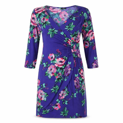 M&Co Women's Multicoloured Size 10 Floral Wrap Dress