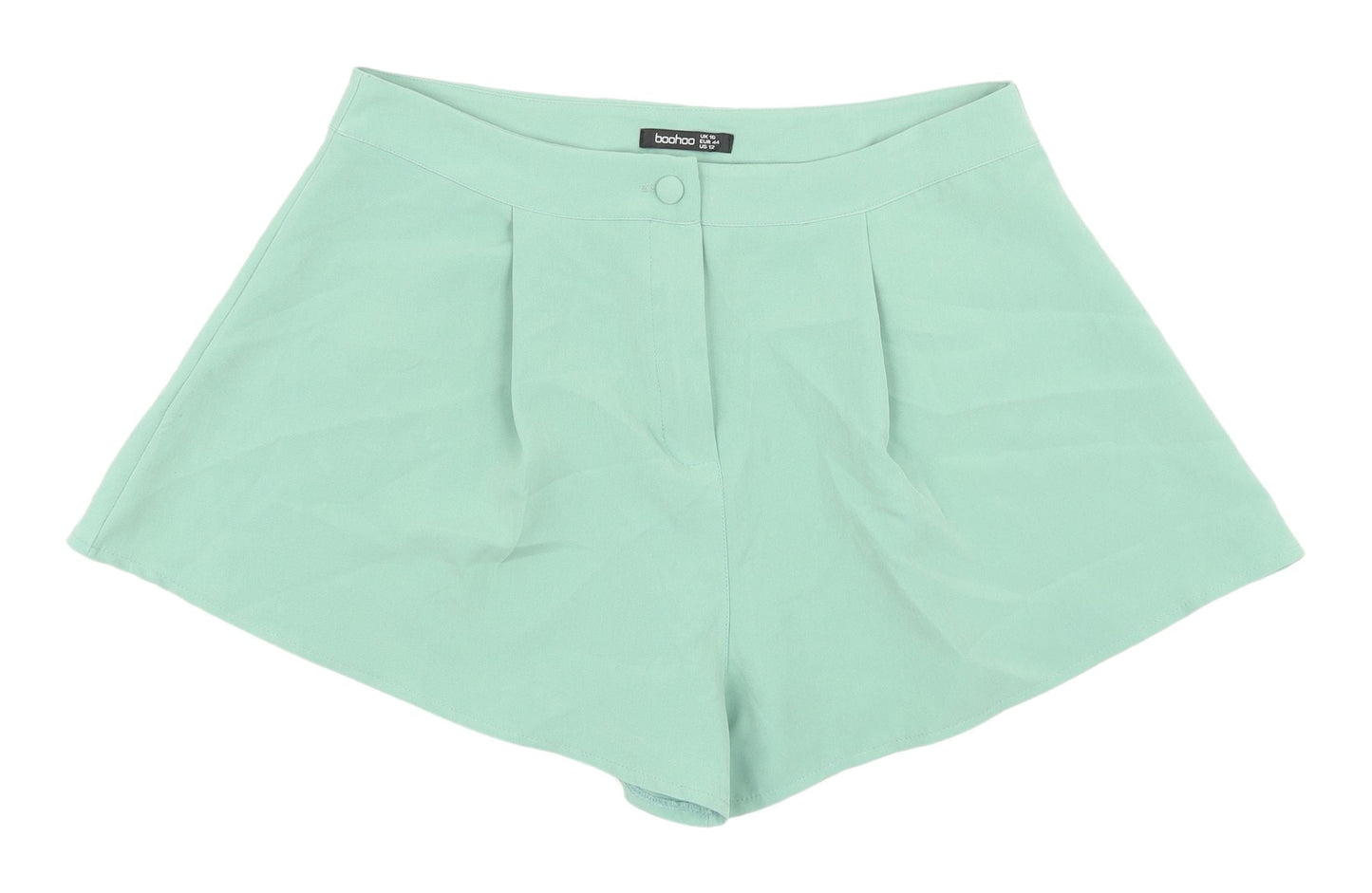 Boohoo Women's Green Pleated Shorts UK 16