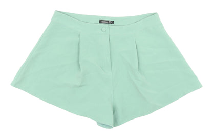 Boohoo Women's Green Pleated Shorts UK 16
