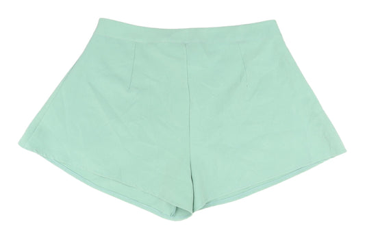 Boohoo Women's Green Pleated Shorts UK 16