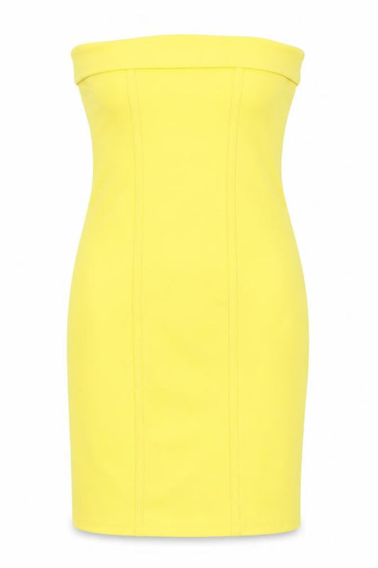 Bershka Women's Yellow Bodycon Dress XS