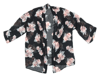 Womens UK Size S Divided Black Kimono Blouse