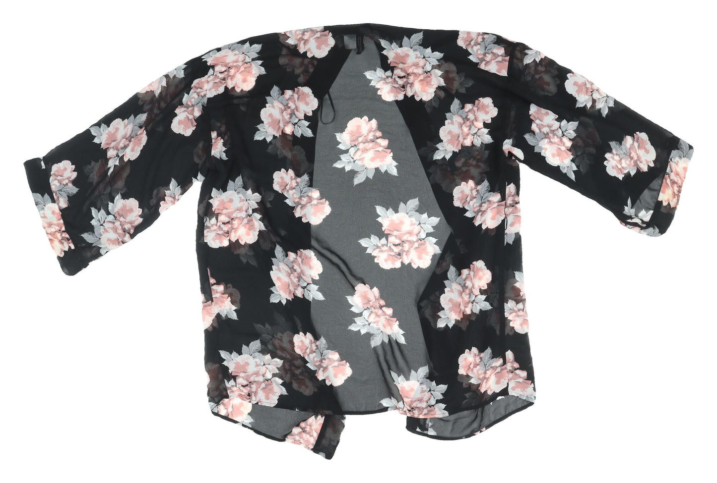 Womens UK Size S Divided Black Kimono Blouse