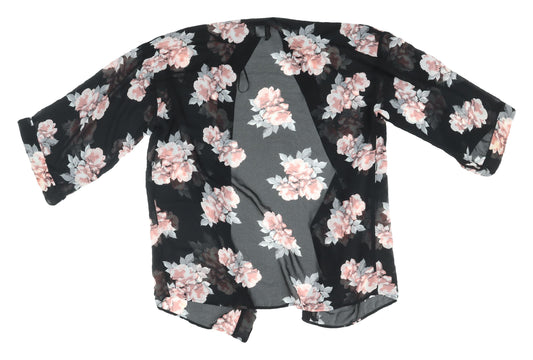 Womens UK Size S Divided Black Kimono Blouse