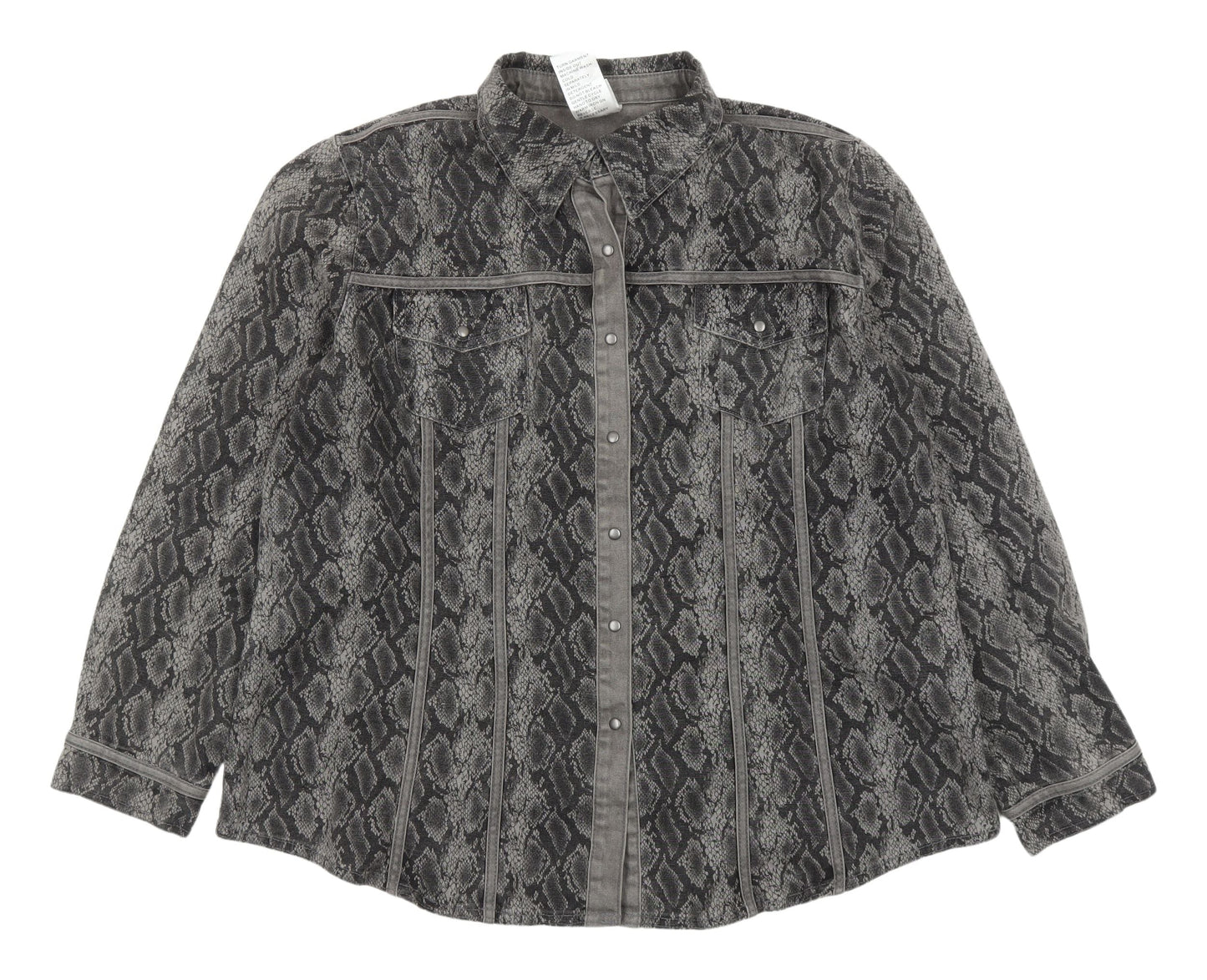 Diane Gilman Women's Grey Animal Print Jacket XL