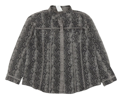 Diane Gilman Women's Grey Animal Print Jacket XL