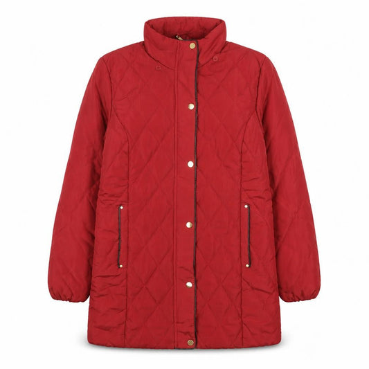 Womens UK Size 14 Isle Collection Red Quilted Coat