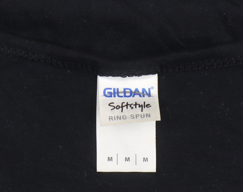 Mens UK Size M Gildan Black  T-Shirt