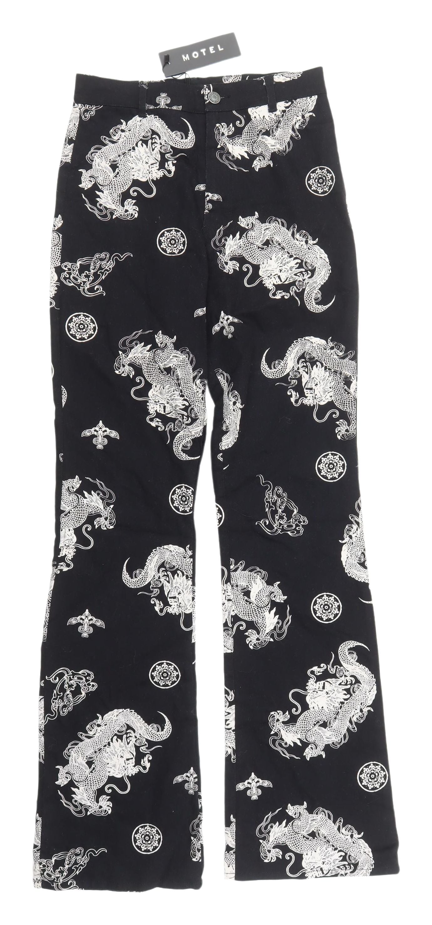 Motel Women's Black Flared Dragon Jeans XS