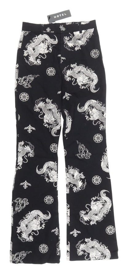 Motel Women's Black Flared Dragon Jeans XS