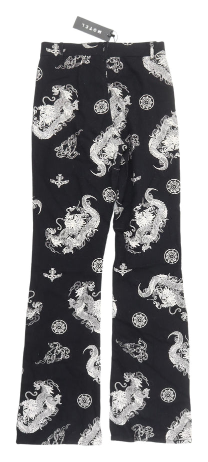 Motel Women's Black Flared Dragon Jeans XS