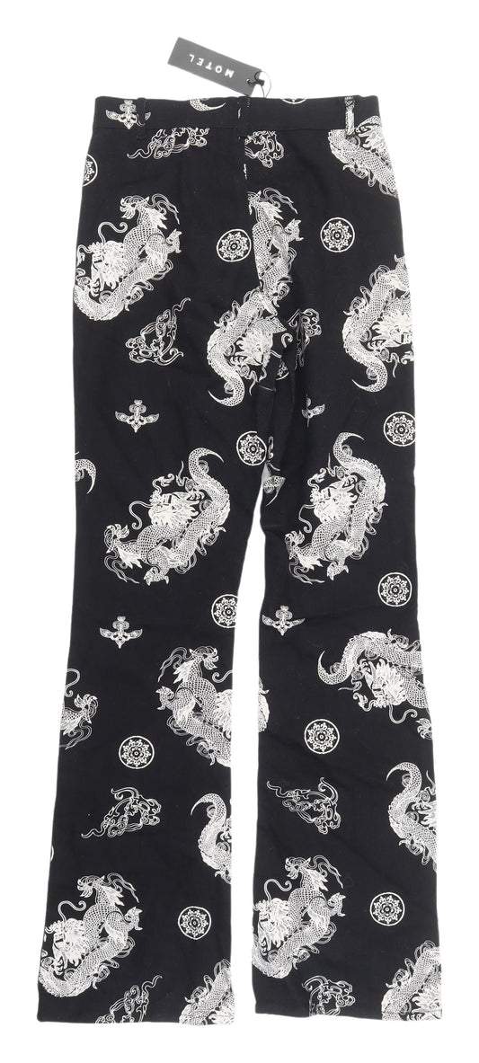 Motel Women's Black Flared Dragon Jeans XS