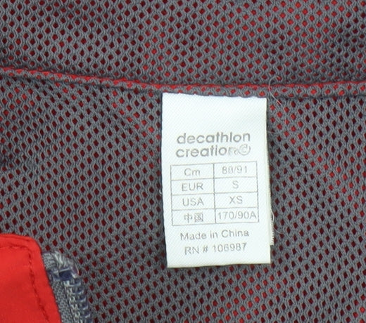 Unisex Adults UK Size S DECATHLON Red Windbreaker Coat