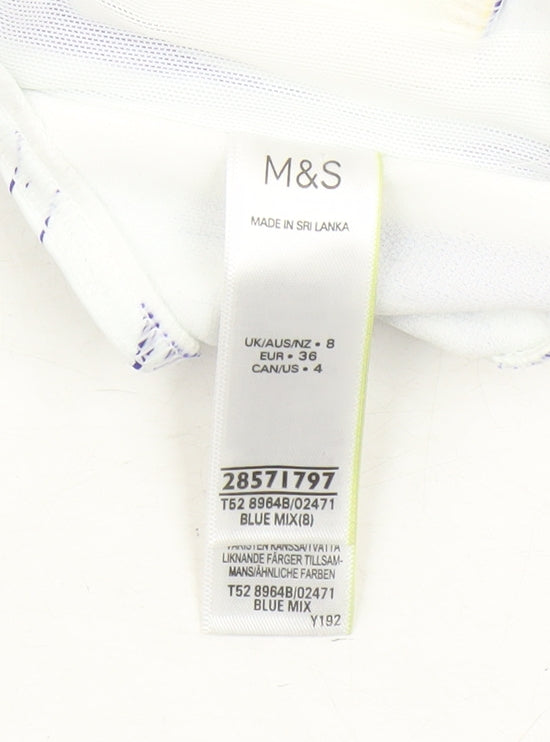 Marks and Spencer Women's Blue Bralette Swim Top Size 8