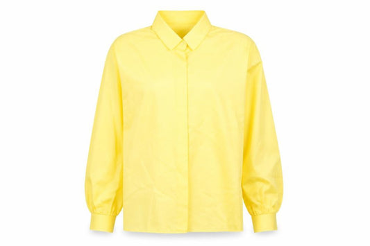 Front view of Principles Women's Yellow Button-Up Shirt, size 12