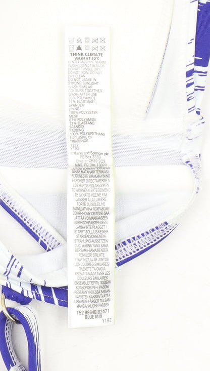 Marks and Spencer Women's Blue Bralette Swim Top Size 10