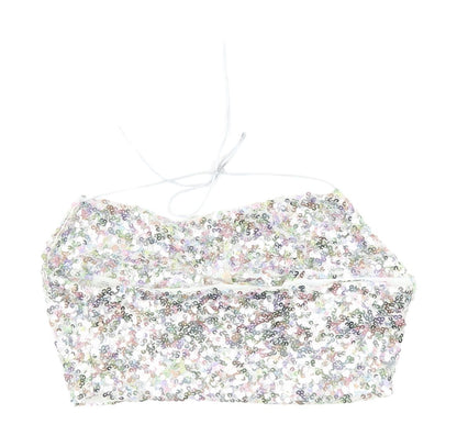 boohoo Women's Multicoloured Sequin Halter Camisole, Size 8