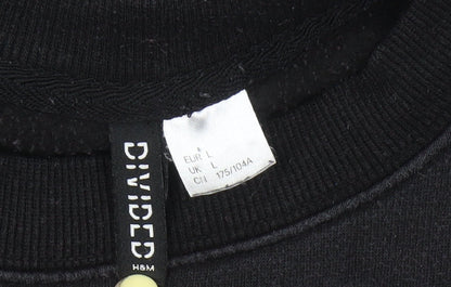 H&M Divided Women's Black Pullover Graphic Sweatshirt L