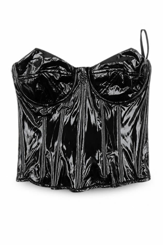 Womens UK Size 2 PRETTYLITTLETHING Black Camisole Blouse