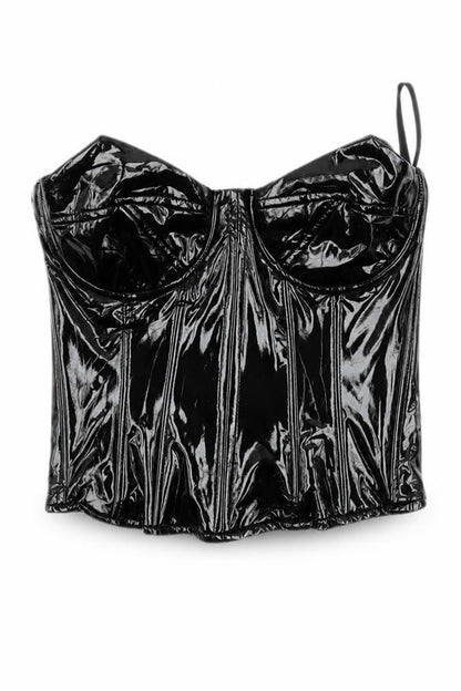 Womens UK Size 2 PRETTYLITTLETHING Black Camisole Blouse
