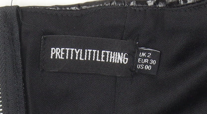 Womens UK Size 2 PRETTYLITTLETHING Black Camisole Blouse